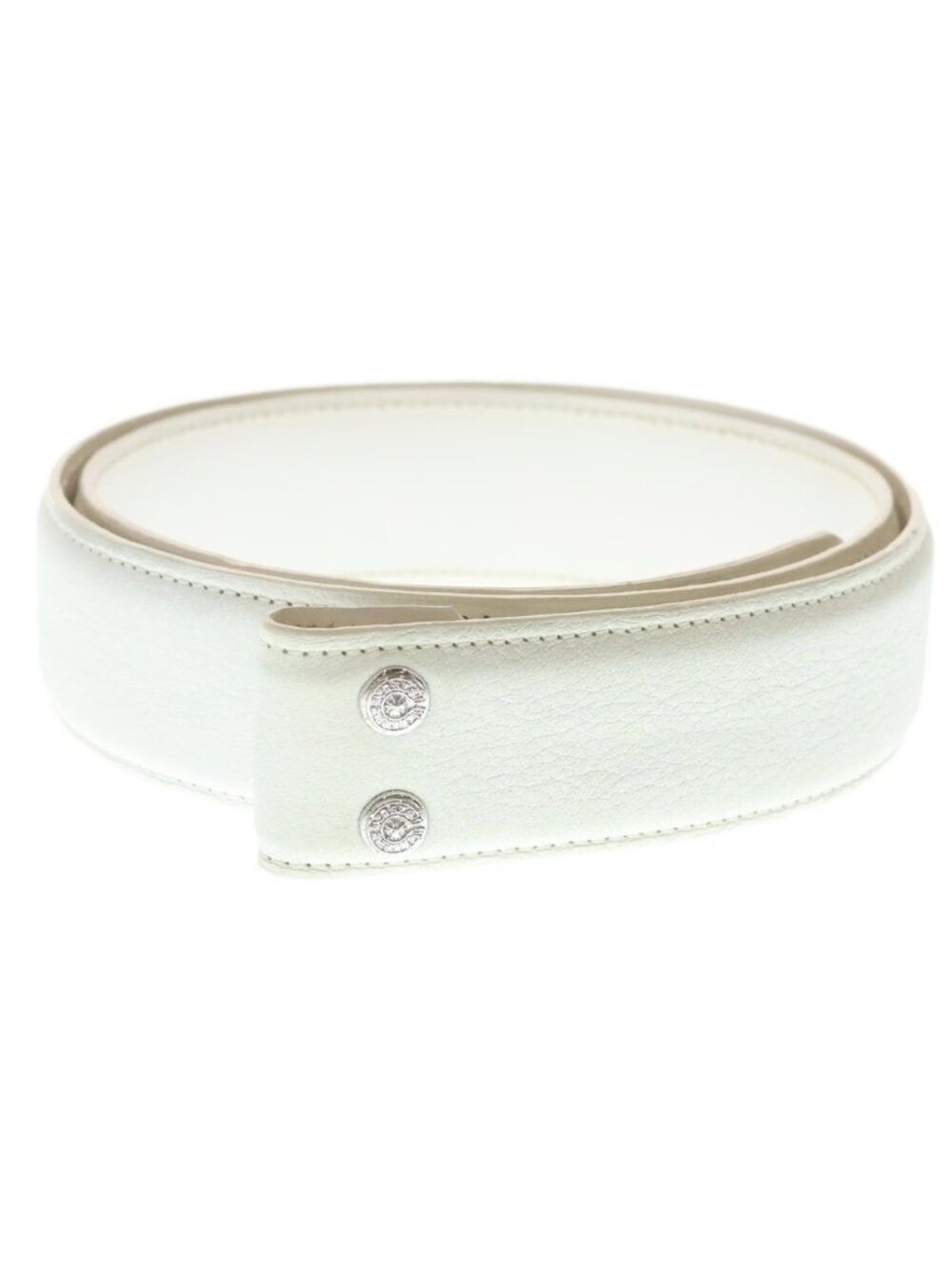 Chrome Hearts 1.5 Strap Horseshoe Rivets Leather Belt White